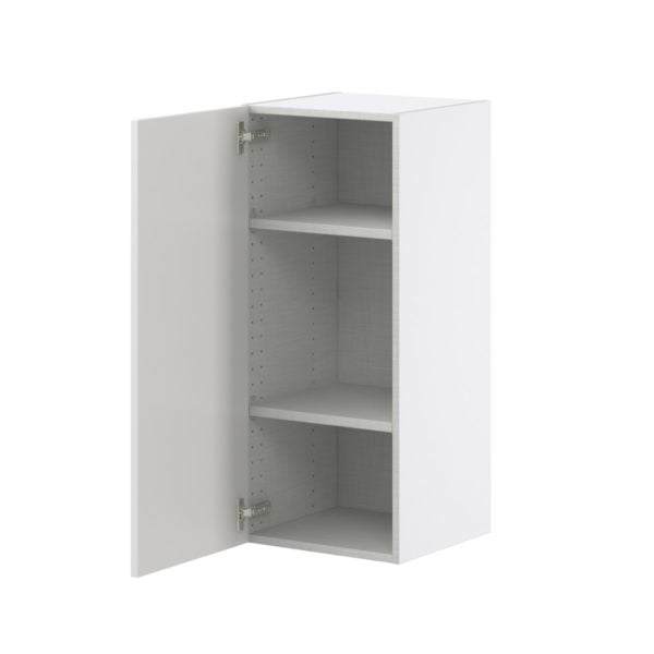 Wisteria Painted Light Gray Recessed Assembled Wall  Cabinet with Full High Door (15 in. W x 35 in. H x 14 in. D)