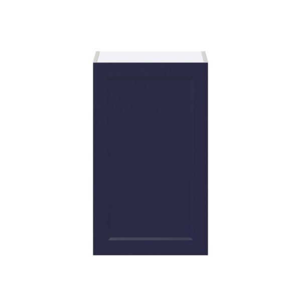 Camellia Painted Midnight Blue Recessed Assembled Wall  Cabinet with Full high Door (18 in. W x 30 in. H x 14 in. D)