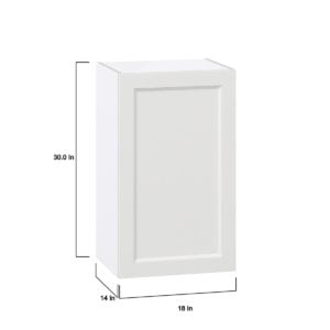 Magnolia Painted Bright White Recessed Assembled Wall  Cabinet with Full high Door (18 in. W x 30 in. H x 14 in. D)