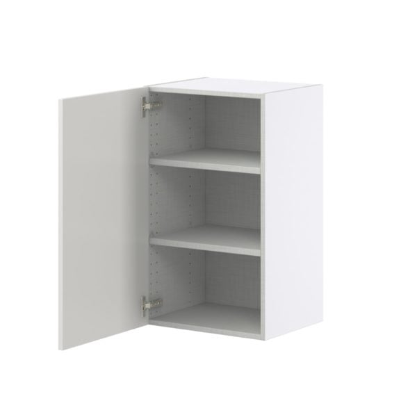 Wisteria Painted Light Gray Recessed Assembled Wall  Cabinet with Full high Door (18 in. W x 30 in. H x 14 in. D)