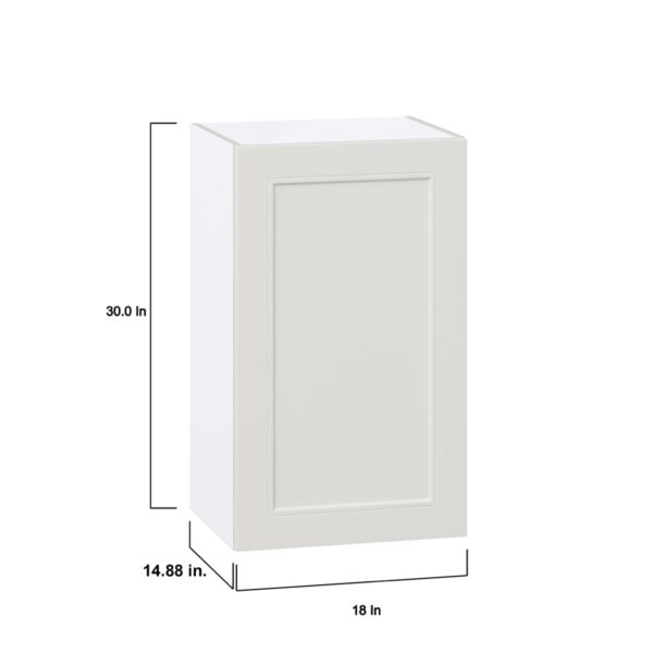 Wisteria Painted Light Gray Recessed Assembled Wall  Cabinet with Full high Door (18 in. W x 30 in. H x 14 in. D)