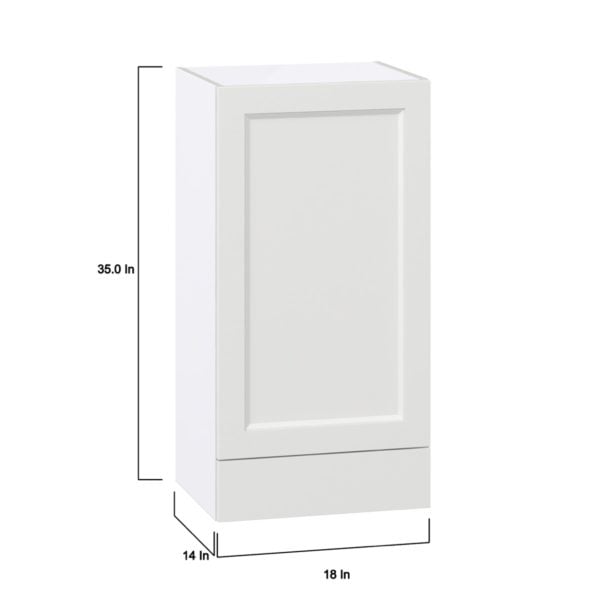 Magnolia Painted Bright White Recessed Assembled Wall  Cabinet with a Door and a 5 in. Drawer (18 in. W x 35 in. H x 14 in. D)