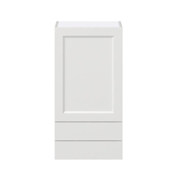 Magnolia Painted Bright White Recessed Assembled Wall  Cabinet with a Door and Two 5 in. Drawers (18 in. W x 35 in. H x 14 in. D)