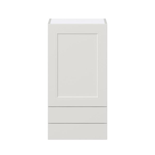 Wisteria Painted Light Gray Recessed Assembled Wall  Cabinet with a Door and Two 5 in. Drawers (18 in. W x 35 in. H x 14 in. D)