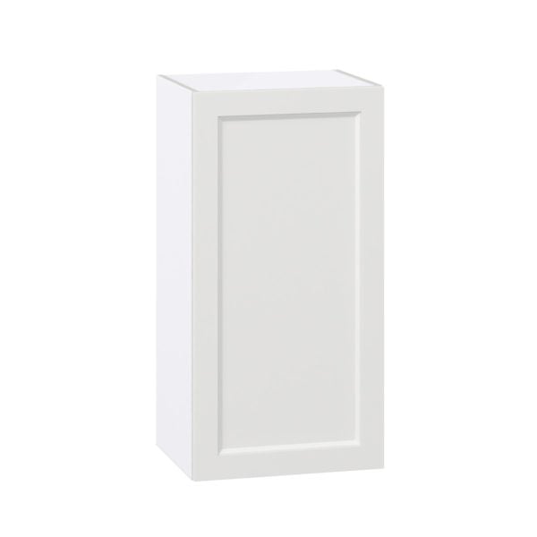 Magnolia Painted Bright White Recessed Assembled Wall  Cabinet with Full High Door (18 in. W x 35 in. H x 14 in. D)