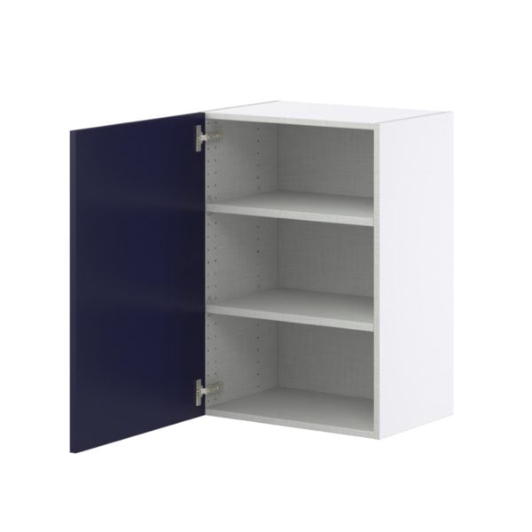 Camellia Painted Midnight Blue Recessed Assembled Wall  Cabinet with Full High Door (21 in. W x 30 in. H x 14 in. D)