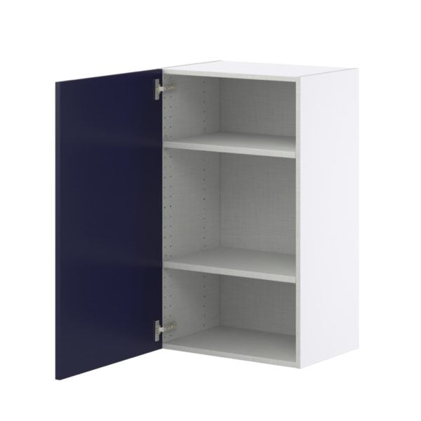 Camellia Painted Midnight Blue Recessed Assembled Wall  Cabinet with Full High Door (21 in. W x 35 in. H x 14 in. D)