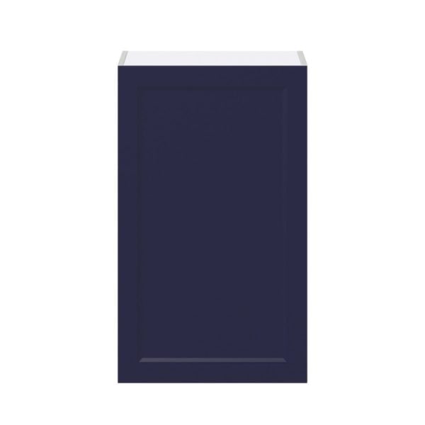 Camellia Painted Midnight Blue Recessed Assembled Wall  Cabinet with Full High Door (21 in. W x 35 in. H x 14 in. D)