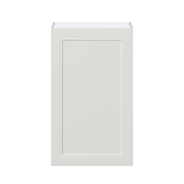 Wisteria Painted Light Gray Recessed Assembled Wall  Cabinet with Full High Door (21 in. W x 35 in. H x 14 in. D)