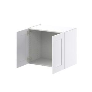 Dahlia Bright White  Shaker Assembled Wall  Cabinet with 2 Full High Doors (24 in. W X 20 in. H X 14 in. D)