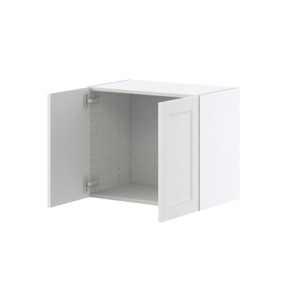 Magnolia Painted Bright White Recessed Assembled Wall  Cabinet with 2 Full High Doors (24 in. W X 20 in. H X 14 in. D)