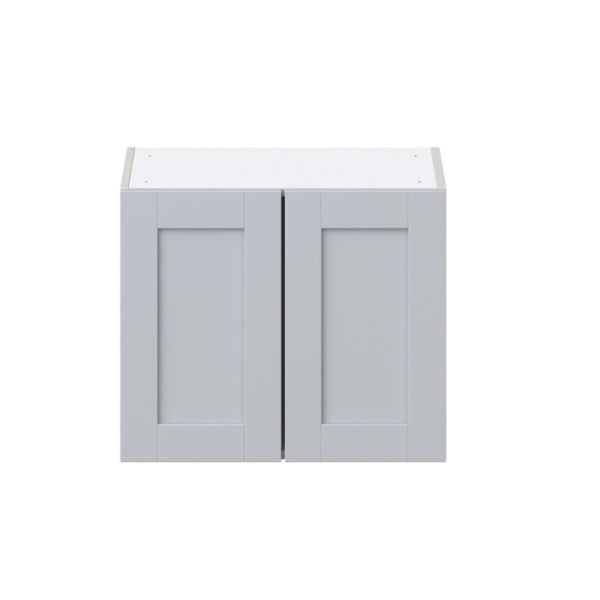 Sea Holly Light Gray  Shaker Assembled Wall  Cabinet with 2 Full High Doors (24 in. W X 20 in. H X 14 in. D)