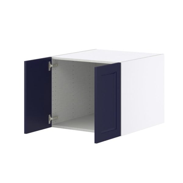 Camellia Painted Midnight Blue Recessed Assembled Wall  Cabinet with 2 Full High Doors (24 in. W X 20 in. H X 24 in. D)