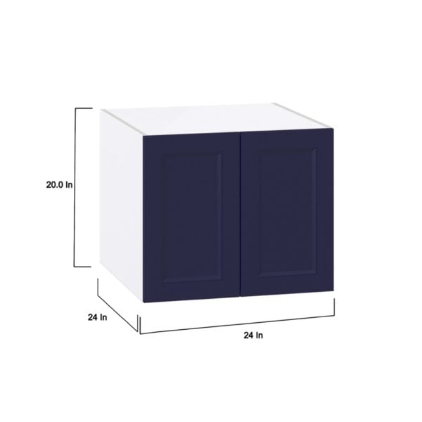 Camellia Painted Midnight Blue Recessed Assembled Wall  Cabinet with 2 Full High Doors (24 in. W X 20 in. H X 24 in. D)