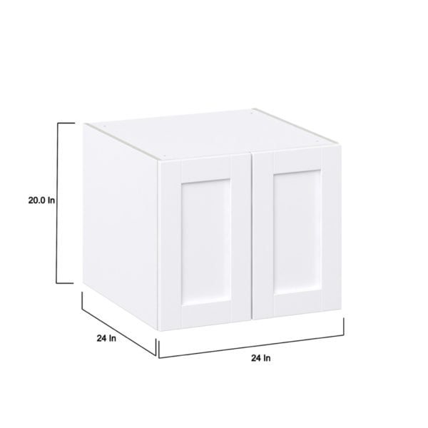 Dahlia Bright White  Shaker Assembled Wall  Cabinet with 2 Full High Doors (24 in. W X 20 in. H X 24 in. D)