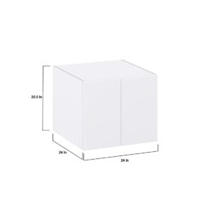 Lily Bright White  Slab Assembled Wall  Cabinet with 2 Full High Doors (24 in. W X 20 in. H X 24 in. D)