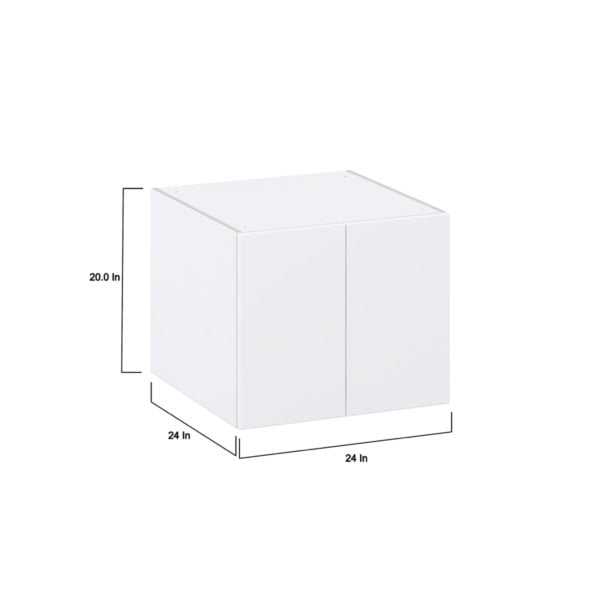 Lily Bright White  Slab Assembled Wall  Cabinet with 2 Full High Doors (24 in. W X 20 in. H X 24 in. D)