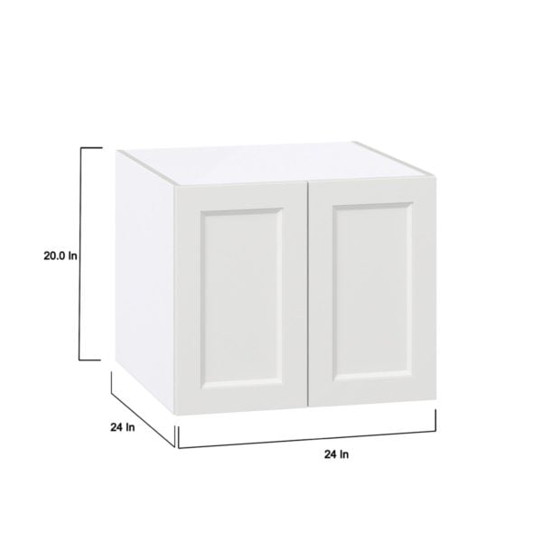 Magnolia Painted Bright White Recessed Assembled Wall  Cabinet with 2 Full High Doors (24 in. W X 20 in. H X 24 in. D)