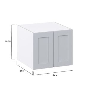 Sea Holly Light Gray  Shaker Assembled Wall  Cabinet with 2 Full High Doors (24 in. W X 20 in. H X 24 in. D)