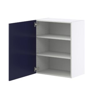 Camellia Painted Midnight Blue Recessed Assembled Wall  Cabinet with Full High Door (24 in. W x 30 in. H x 14 in. D)