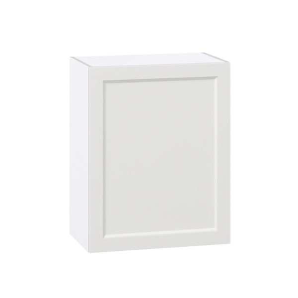 Magnolia Painted Bright White Recessed Assembled Wall  Cabinet with Full High Door (24 in. W x 30 in. H x 14 in. D)