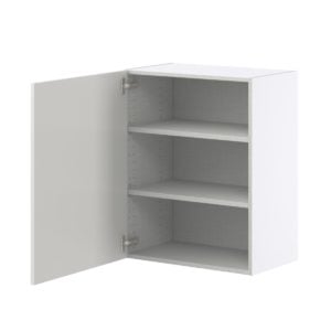 Wisteria Painted Light Gray Recessed Assembled Wall  Cabinet with Full High Door (24 in. W x 30 in. H x 14 in. D)