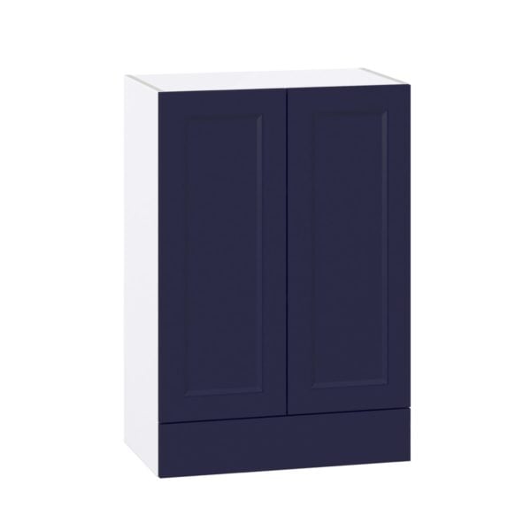 Camellia Painted Midnight Blue Recessed Assembled Wall  Cabinet with 2 Doors and a 5 in. Drawer (24 in. W x 35 in. H x 14 in. D)