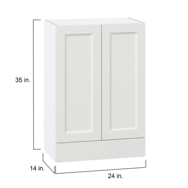 Magnolia Painted Bright White Recessed Assembled Wall  Cabinet with 2 Doors and a 5 in. Drawer (24 in. W x 35 in. H x 14 in. D)