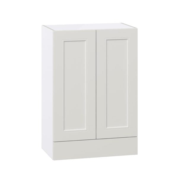 Wisteria Painted Light Gray Recessed Assembled Wall  Cabinet with 2 Doors and a 5 in. Drawer (24 in. W x 35 in. H x 14 in. D)