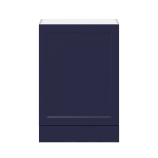 Camellia Painted Midnight Blue Recessed Assembled Wall  Cabinet with a Door and a 5 in. Drawer (24 in. W x 35 in. H x 14 in. D)