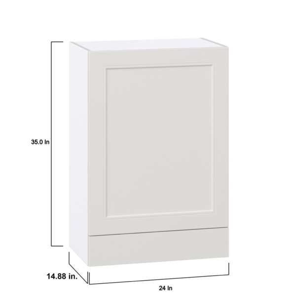 Wisteria Painted Light Gray Recessed Assembled Wall  Cabinet with a Door and a 5 in. Drawer (24 in. W x 35 in. H x 14 in. D)