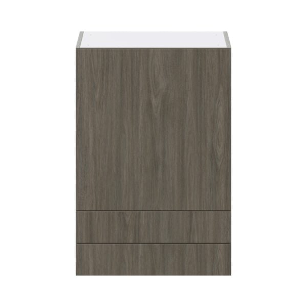 Cordyline Textured Slab Walnut Assembled Wall  Cabinet with a Door and Two 5 in. Drawers (24 in. W x 35 in. H x 14 in. D)