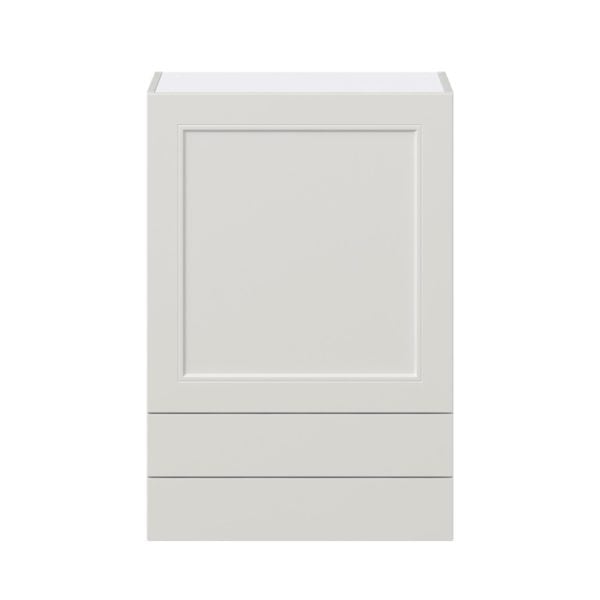 Wisteria Painted Light Gray Recessed Assembled Wall  Cabinet with a Door and Two 5 in. Drawers (24 in. W x 35 in. H x 14 in. D)