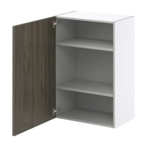 Cordyline Textured Slab Walnut Assembled Wall  Cabinet with Full High Door (24 in. W x 35 in. H x 14 in. D)