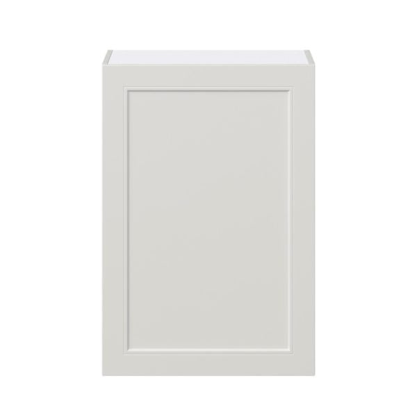 Wisteria Painted Light Gray Recessed Assembled Wall  Cabinet with Full High Door (24 in. W x 35 in. H x 14 in. D)