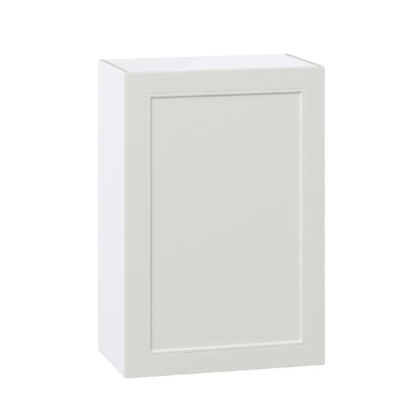 Wisteria Painted Light Gray Recessed Assembled Wall  Cabinet with Full High Door (24 in. W x 35 in. H x 14 in. D)