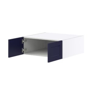 Camellia Painted Midnight Blue Recessed Assembled Deep Wall Bridge  Cabinet (27 in. W X 10 in. H X 24 in. D)