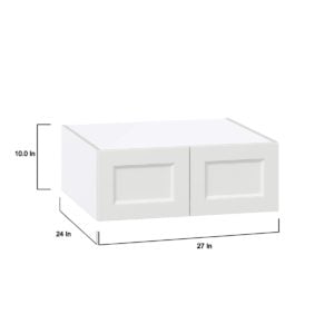 Magnolia Painted Bright White Recessed Assembled Deep Wall Bridge  Cabinet (27 in. W X 10 in. H X 24 in. D)