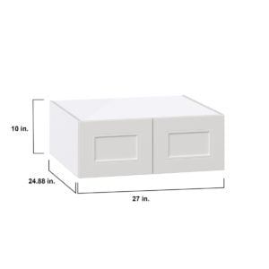 Wisteria Painted Light Gray Recessed Assembled Deep Wall Bridge  Cabinet (27 in. W X 10 in. H X 24 in. D)