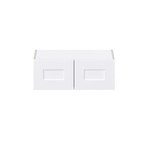 Jasmine Painted Warm White  Shaker Assembled Wall Bridge Cabinet (27 in. W X 10 in. H X 14 in. D)