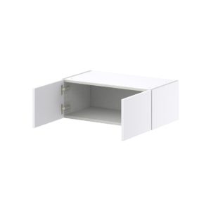 Lily Bright White  Slab Assembled Wall Bridge Cabinet (27 in. W X 10 in. H X 14 in. D)