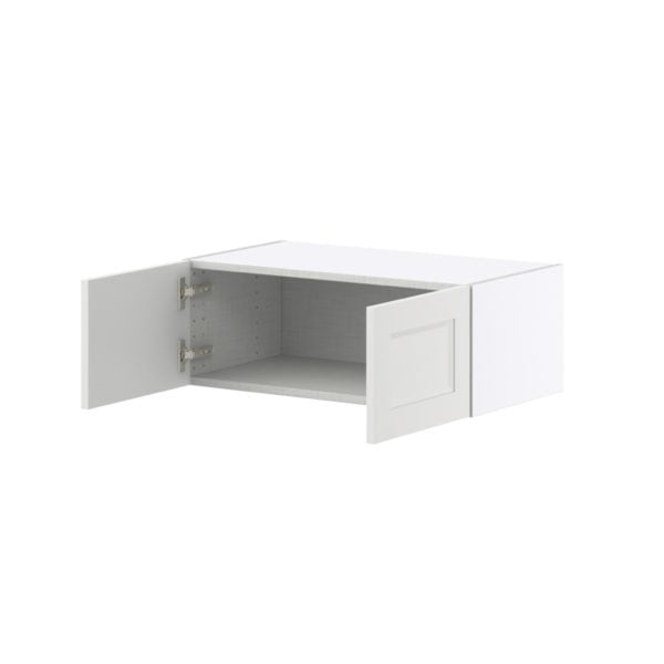 Magnolia Painted Bright White Recessed Assembled Wall Bridge Cabinet (27 in. W X 10 in. H X 14 in. D)