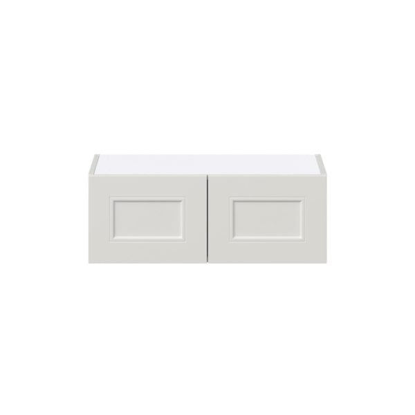 Wisteria Painted Light Gray Recessed Assembled Wall Bridge Cabinet (27 in. W X 10 in. H X 14 in. D)