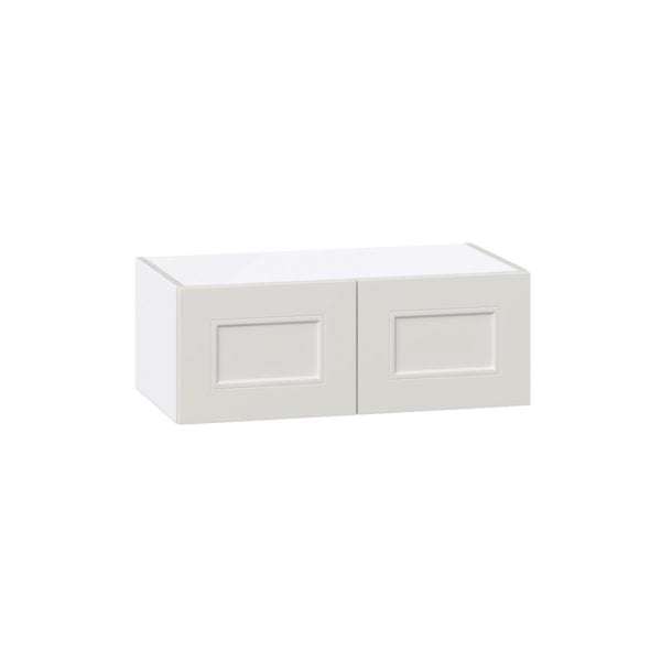 Wisteria Painted Light Gray Recessed Assembled Wall Bridge Cabinet (27 in. W X 10 in. H X 14 in. D)