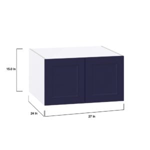 Camellia Painted Midnight Blue Recessed Assembled Deep Wall Bridge  Cabinet (27 in. W X 15 in. H X 24 in. D)