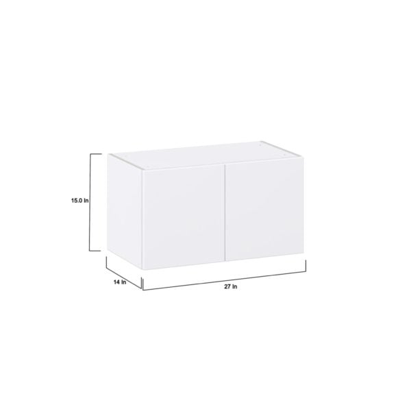 Lily Bright White  Slab Assembled Wall Bridge  Cabinet (30 in. W X 15 in. H X 14 in. D)