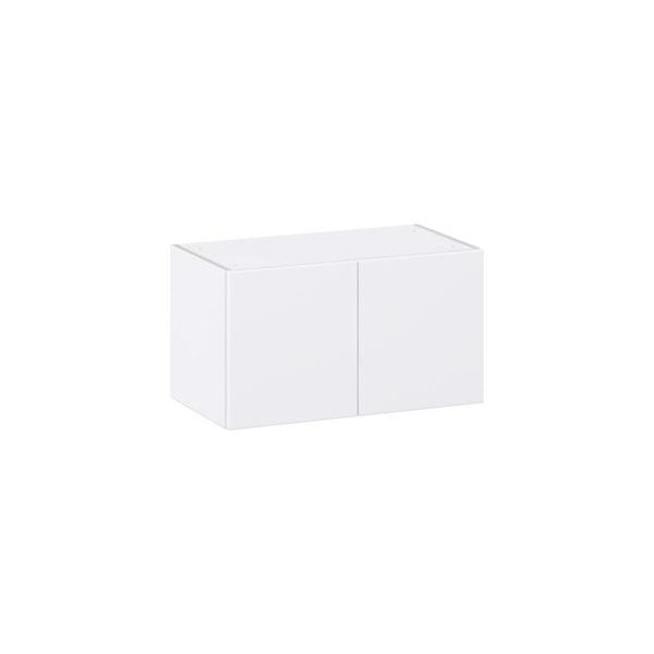 Lily Bright White  Slab Assembled Wall Bridge  Cabinet (30 in. W X 15 in. H X 14 in. D)