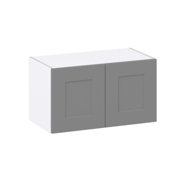 Willow Painted Slate Gray  Shaker Assembled Wall Bridge  Cabinet (30 in. W X 15 in. H X 14 in. D)