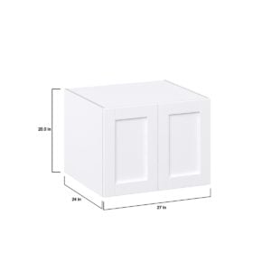 Dahlia Bright White  Shaker Assembled Deep Wall Bridge Cabinet (27 in. W X 20 in. H X 24 in. D)