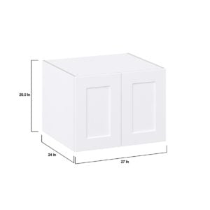 Jasmine Painted Warm White  Shaker Assembled Deep Wall Bridge Cabinet (27 in. W X 20 in. H X 24 in. D)